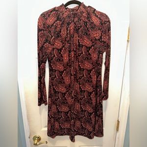 Tommy Hilfiger Mock Neck Paisley Jersey Dress